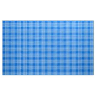 Gingham Check Blauw en Wit Stof
