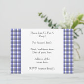 Gingham check. Blauw, grijs, wit. Fotosjabloon. Kaart (Staand voorkant)