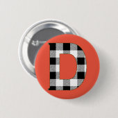 Gingham Check D Ronde Button 5,7 Cm (Voorkant /achterkant)