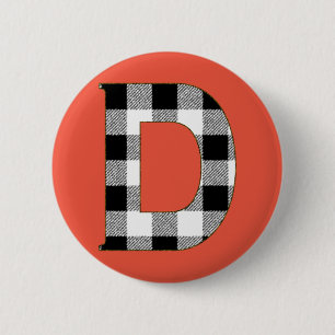 Gingham Check D Ronde Button 5,7 Cm