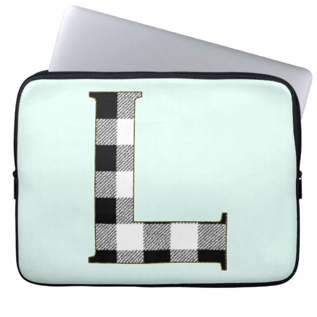 Gingham Check L Laptop Sleeve (Voorkant)