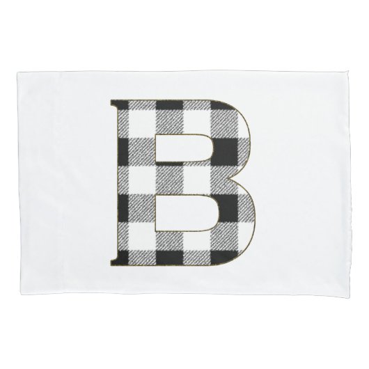 Gingham Check Letter B Kussensloop (Voorkant)