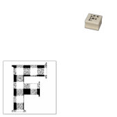 Gingham Check Letter F Rubberstempel (Gestempeld)