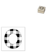 Gingham Check Letter O Rubberstempel (Gestempeld)