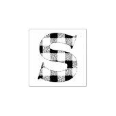 Gingham Check Letter S Rubberstempel (Afrduk)