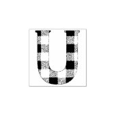 Gingham Check Letter U Rubberstempel (Afrduk)