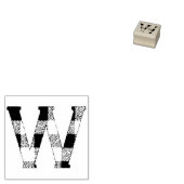 Gingham Check Letter W Rubberstempel (Gestempeld)