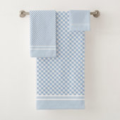 Gingham Check Licht Blauw Wit land Bad Handdoek (Insitu)