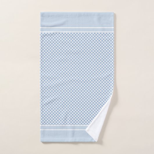 Gingham Check Licht Blauw Wit land Bad Handdoek (Handdoek)
