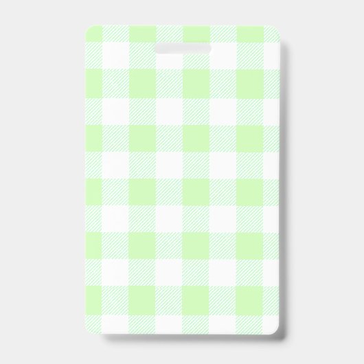 Gingham Check Lichtgroen Badge (Voorzijde)