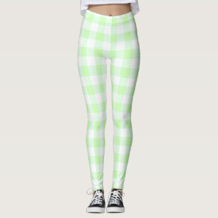 Gingham Check Light Green Leggings