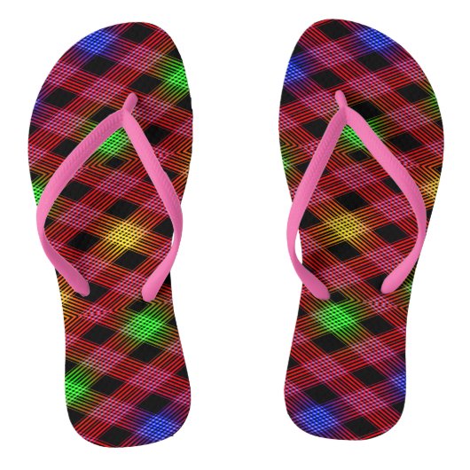 Gingham Check Multicolored Adult Teenslippers (Voetbed)