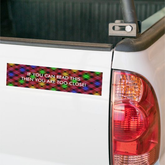 Gingham Check Multicolored Pattern Bumpersticker (Op Truck)