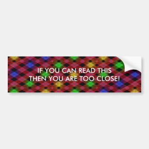 Gingham Check Multicolored Pattern Bumpersticker