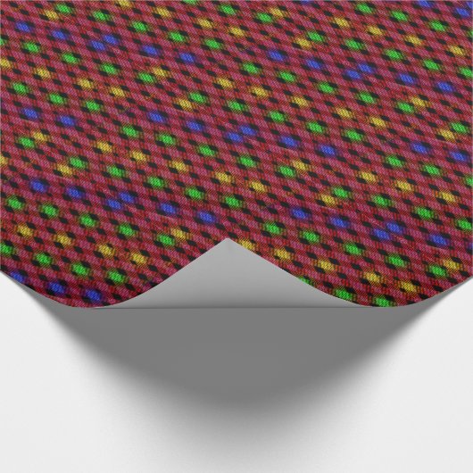 Gingham Check Multicolored Pattern Cadeaupapier (Hoek)