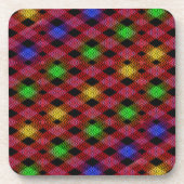 Gingham Check Multicolored Pattern Drankjes Onderzetter (Voorkant)