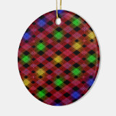 Gingham Check Multicolored Pattern Keramisch Ornament (Links)