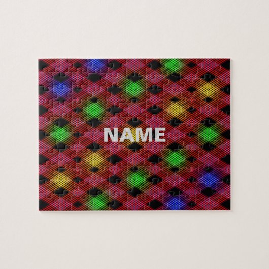 Gingham Check Multicolored Pattern Legpuzzel (Horizontaal)