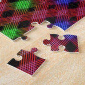 Gingham Check Multicolored Pattern Legpuzzel (Zijkant)