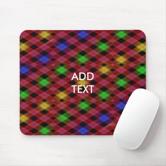 Gingham Check Multicolored Pattern Muismat (Met muis)