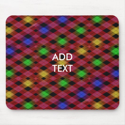 Gingham Check Multicolored Pattern Muismat (Voorkant)