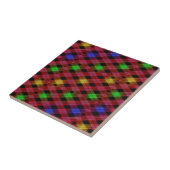 Gingham Check Multicolored Pattern Tegeltje (Zijkant)