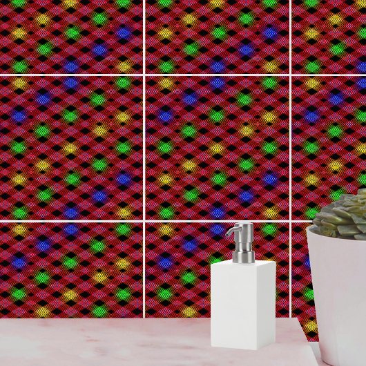 Gingham Check Multicolored Pattern Tegeltje