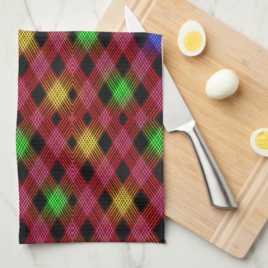 Gingham Check Multicolored Pattern Theedoek (Quarter Fold)