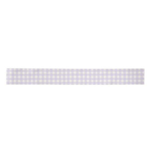 Gingham Check Pastel Lila Paarse Crème Lint (Voorkant)
