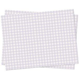 Gingham Check Pastel Lila Paarse Crème Tissuepapier