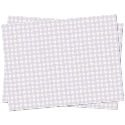 Gingham Check Pastel Lila Paarse Crème Tissuepapier