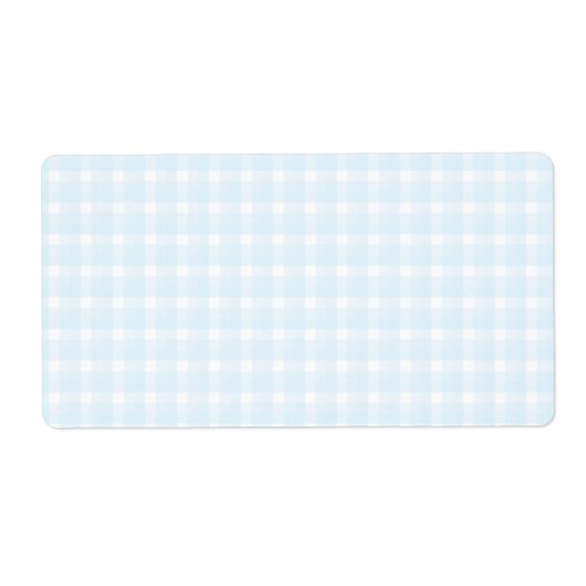 Gingham check patroon. Bord Blauw en Wit. Etiket (Voorkant)