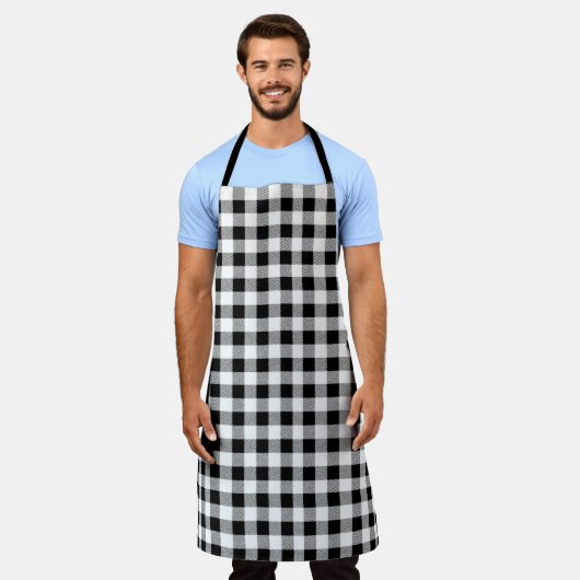 Gingham Check Pattern Black Schort (Gedragen)