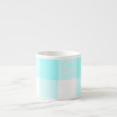 Gingham Check Pattern (lichtblauw) Espresso Kop (Voorkant)