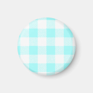 Gingham Check Pattern (lichtblauw) Magneet