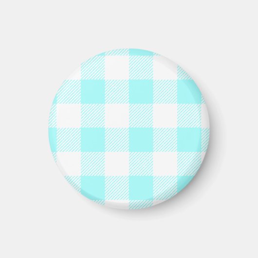 Gingham Check Pattern (lichtblauw) Magneet (Voorkant)