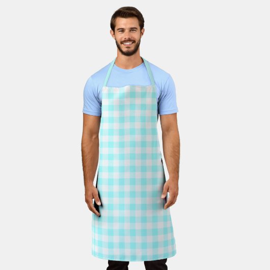Gingham Check Pattern Light Blue Schort (Gedragen)