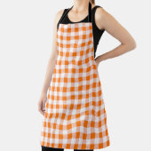 Gingham Check Pattern Oranje Schort (Insitu)