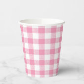 Gingham Check Pink Paper Cup Papieren Bekers (Links)