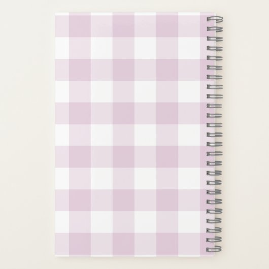 Gingham Check Pink Personalized Journal Notebook (Verso)