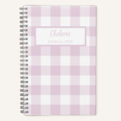 Gingham Check Pink Personalized Journal Notebook (Recto)