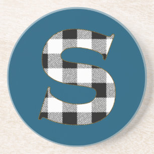 Gingham Check S Zandsteen Onderzetter