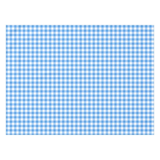 Gingham Check Tablecloth | Blauwe en witte control Tafelkleed (Voorkant (Horizontaal))