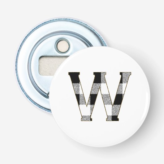 Gingham Check W Button Flesopener (Voorkant)