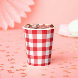 Gingham Checks Papieren Bekers