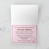 Gingham Chick Baby shower Invitation Kaart (Binnen)