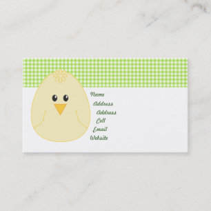 Gingham Chicken Profile Card Visitekaartje
