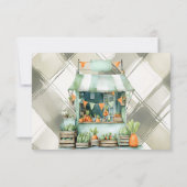 Gingham Clothesline Lokaal geteeld Baby shower Bedankkaart (Achterkant)