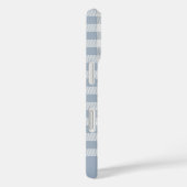 Gingham Coastal Plaid Preppy Check Blue White Name Case-Mate iPhone Case (Achterkant / Rechts)