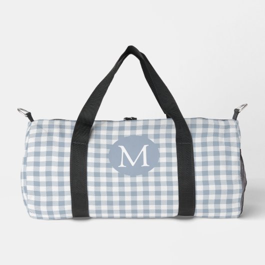 Gingham Coastal Preppy Check Blue White Monogram Plunjezak (Voorkant)